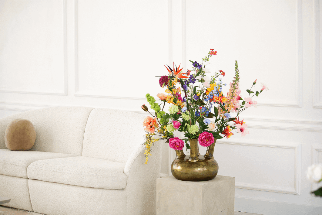 Silk flowers on your spring table